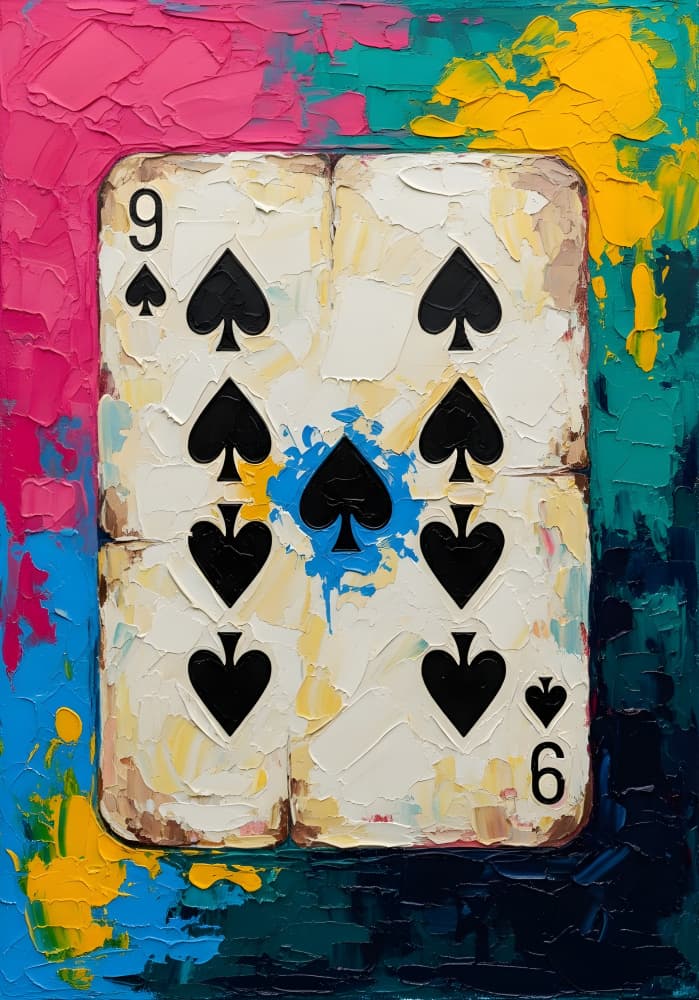 Bold Nine of Spades by HUGO — canvas wall art
