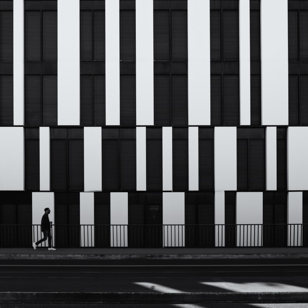 Black White Urban Walk by Rolf Endermann — canvas wall art