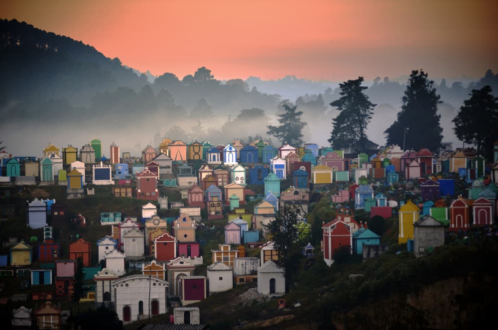 Vibrant Cemetery Sunrise by Martin Froyda — canvas wall art