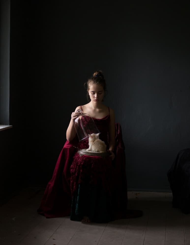 Moody Woman Cat by Małgorzata Masarz — canvas wall art