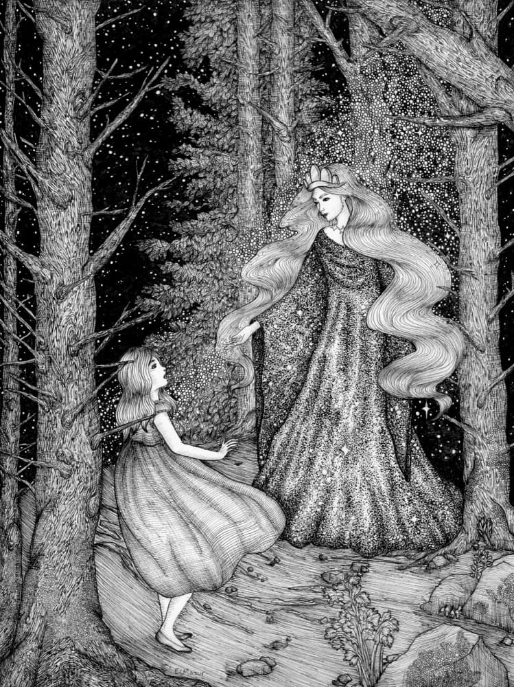 Enchanted Forest Encounter by EC Mazur — canvas wall art