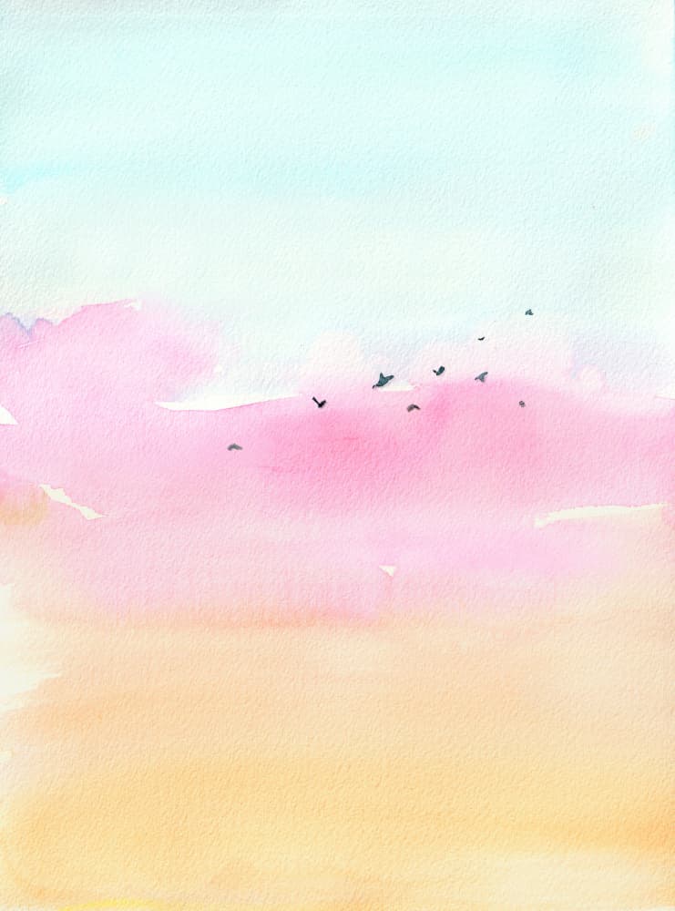 Pastel Sunset Birds by Christine Lindstrom — canvas wall art