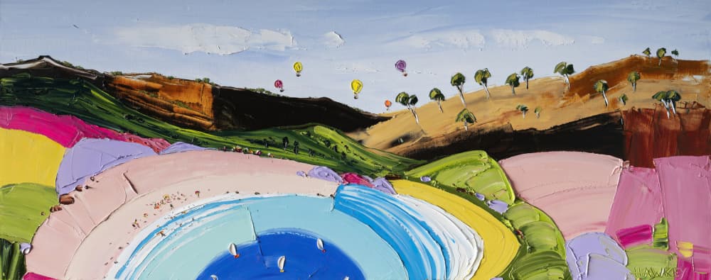 Vibrant Bay Balloons by Angela Hawkey — canvas wall art