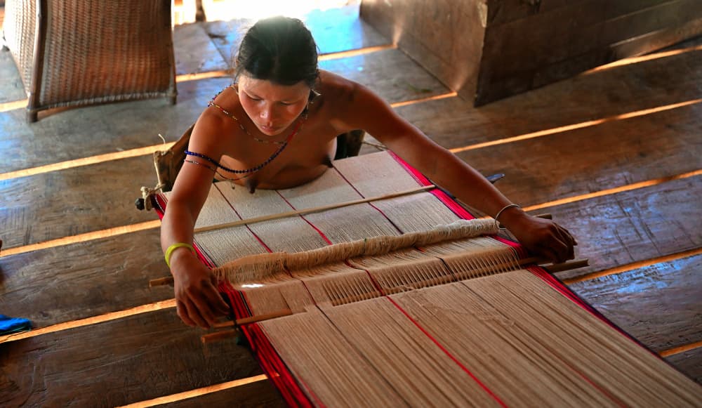 Woman Weaving Tradition by MD MAHABUB HOSSAIN KHAN — canvas wall art