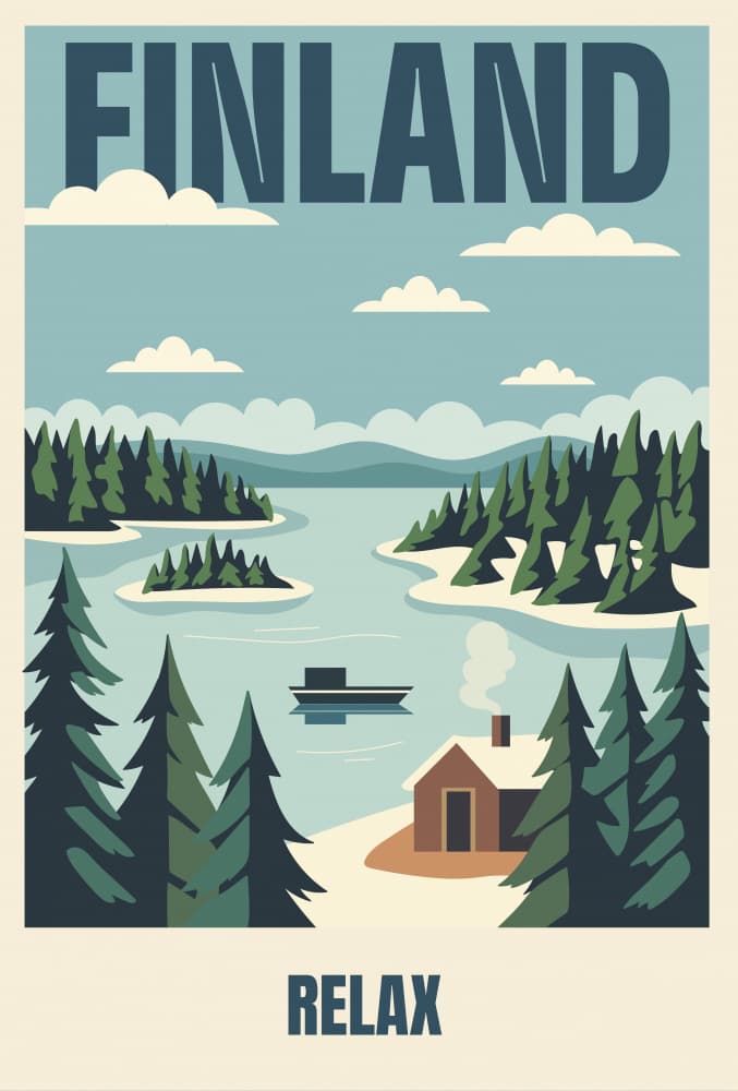 Relaxing Finland Landscape by Marika Barsrsind β canvas wall art