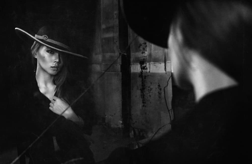 Mysterious Hat Reflection by Abr Abe — canvas wall art