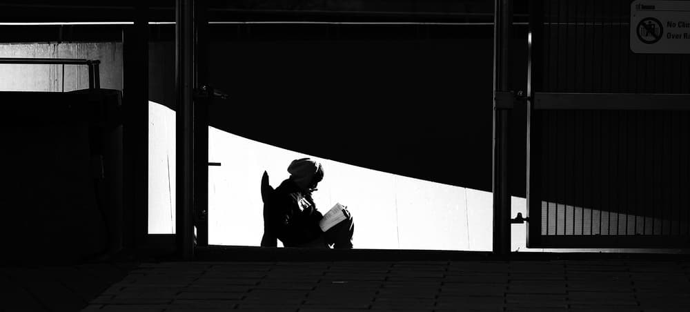 Solitary Reader Silhouette by Jian Wang — canvas wall art