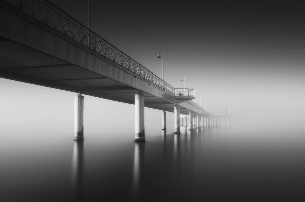 Pier Into The Mist by Paolo Lazzarotti — canvas wall art