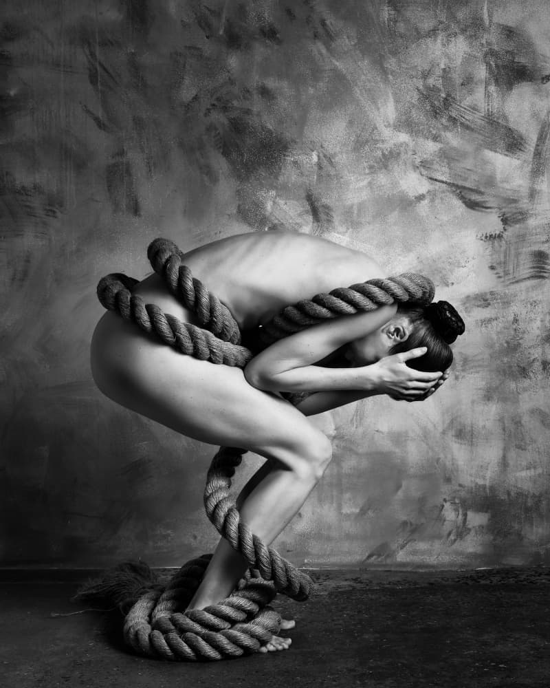 Woman Tied With Rope by Ray Fritz — canvas wall art