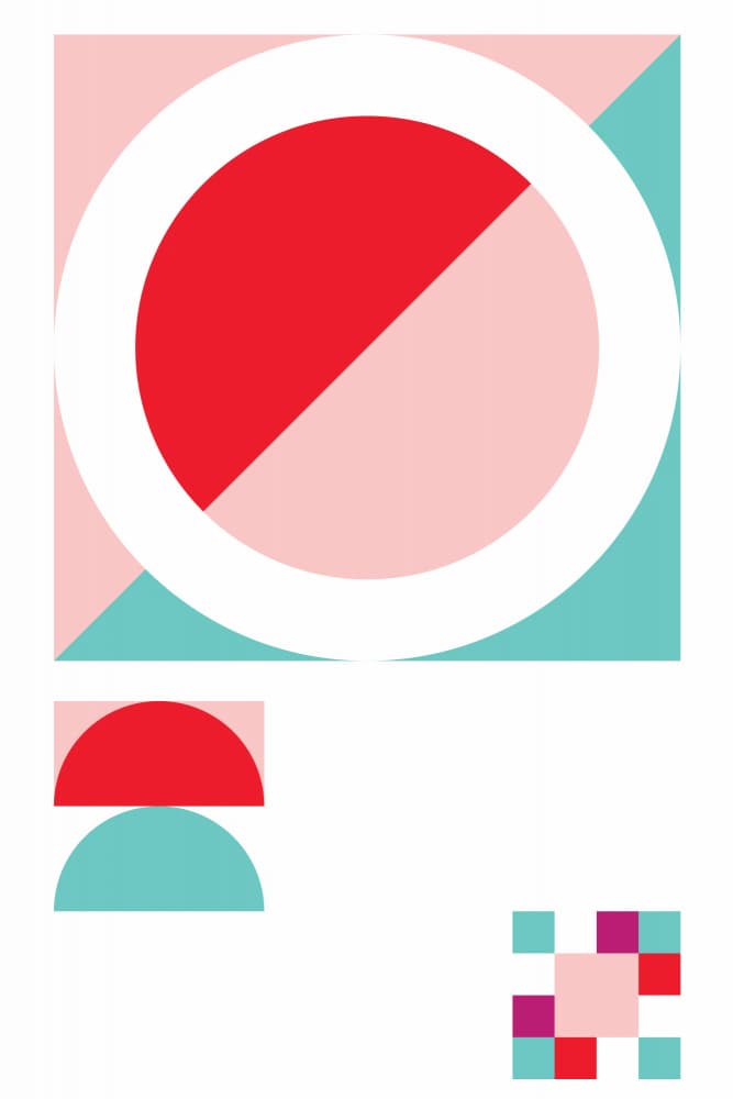 Geometric Circle Color Block by Irene Demetri — canvas wall art