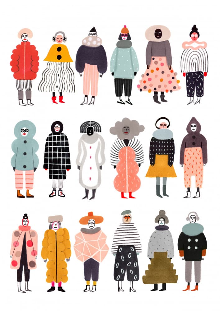 Diverse Fashion Figures by Ilka Meszely — canvas wall art
