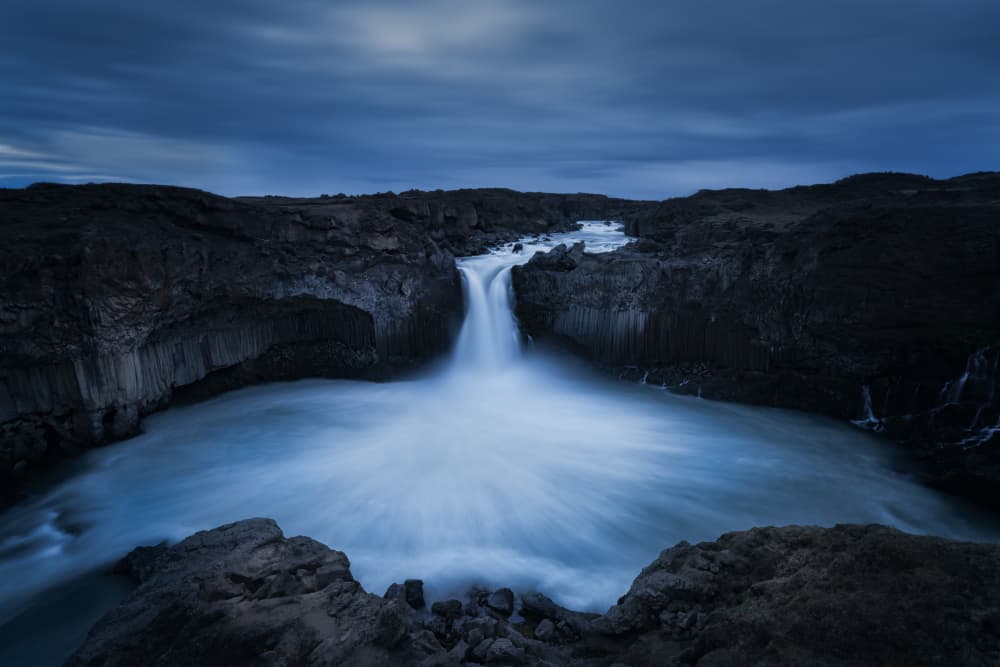 Dramatic Basalt Waterfall by Yongnan Li (李永男) — canvas wall art