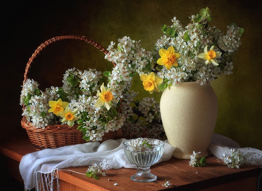 Spring Blossom Still Life by Tatyana Skorokhod — canvas wall art