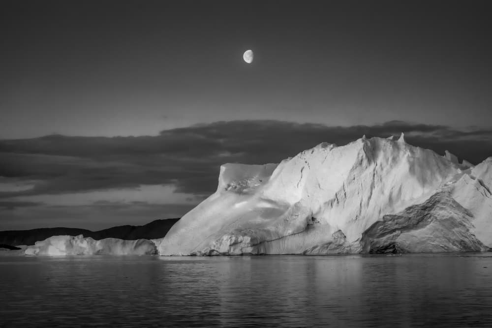 Moonlit Arctic Iceberg by Raymond Ren Rong Liu — canvas wall art