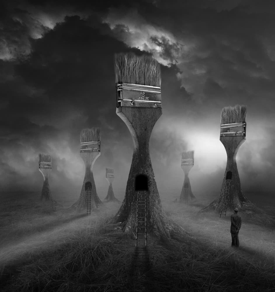 Surreal Brush Landscape by Hari Sulistiawan — canvas wall art