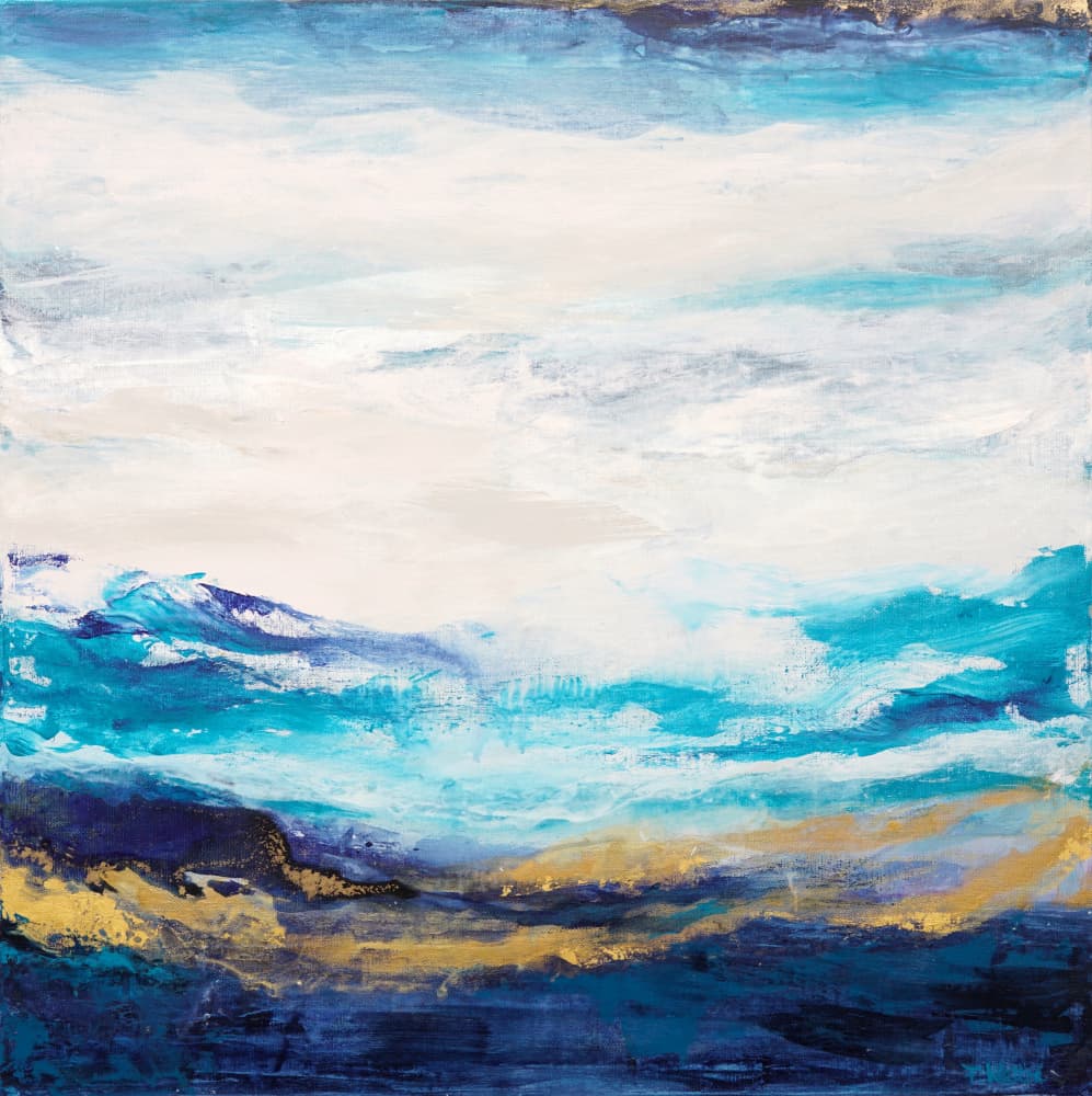 Golden Ocean Abstract by Françoise Wattré — canvas wall art