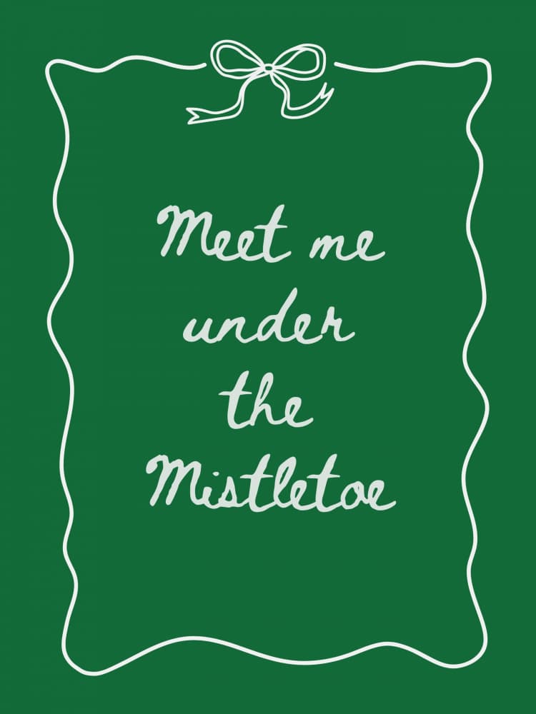Meet Me Under Mistletoe by Jolly and Dash — canvas wall art