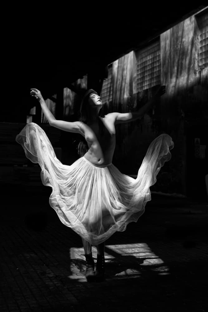 Ethereal Dancer in Light by Moris Raskin — canvas wall art