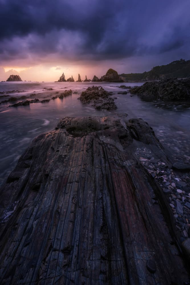 Purple Coastal Sunset by Jorge Ruiz Dueso — canvas wall art