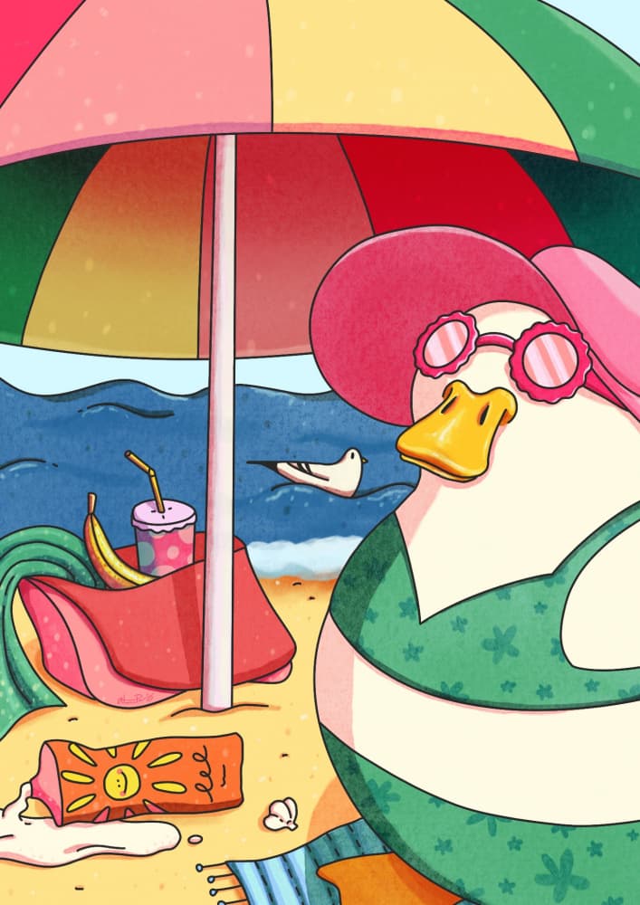 Duck Summer Vacation by Nanna Paavig — canvas wall art