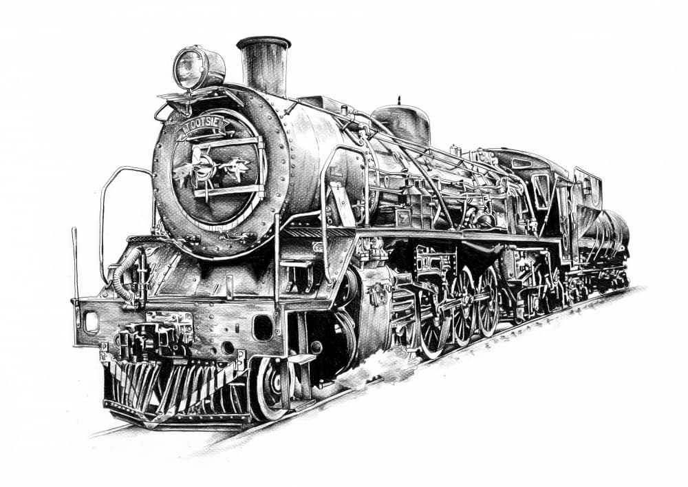 Powerful Steam Locomotive by Kulik — canvas wall art