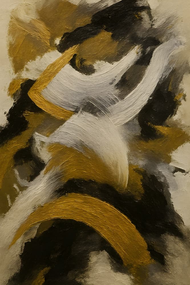 Dynamic Gold Strokes by HUGO — canvas wall art