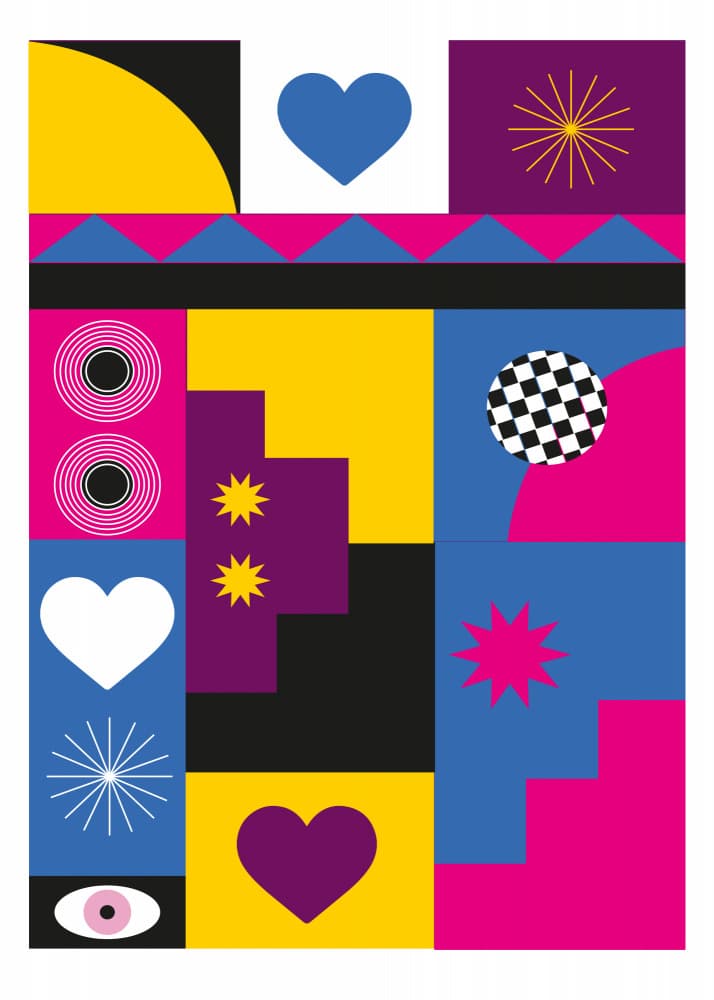 Playful Abstract Geometry by SERGIO ORTIZ — canvas wall art