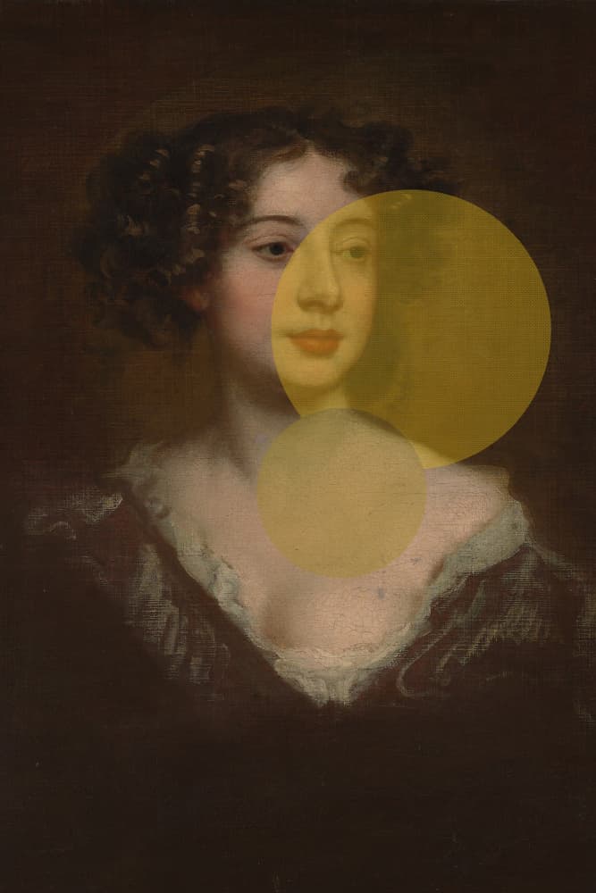 Woman With Yellow Circles by Wild Violets — canvas wall art