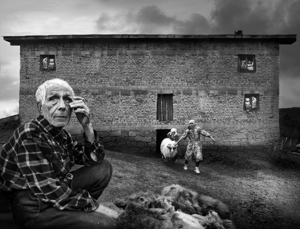 Rustic Farm Life Scene by Todor Tanev — canvas wall art