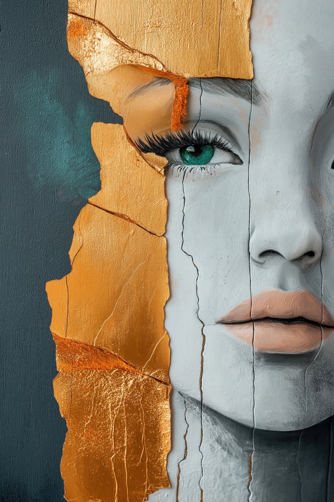 Cracked Gold Woman by Mauro — canvas wall art