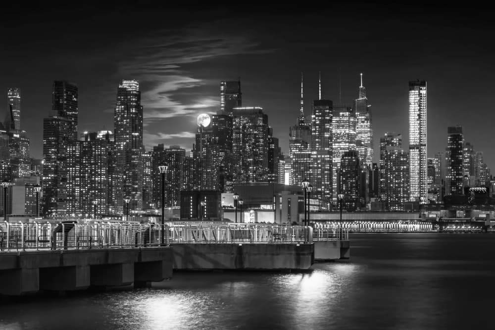 Manhattan Moonlit Night by Melanie Viola — canvas wall art