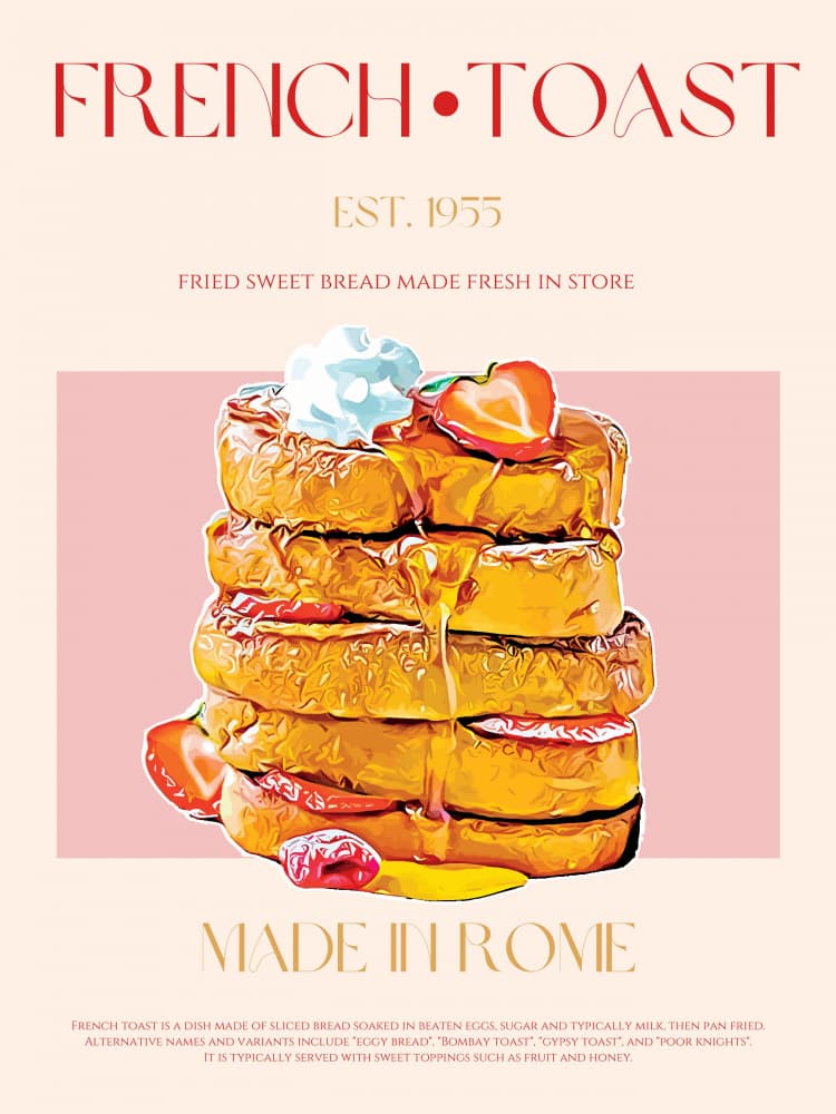 Classic French Toast Stack by Nazma Khokhar — canvas wall art