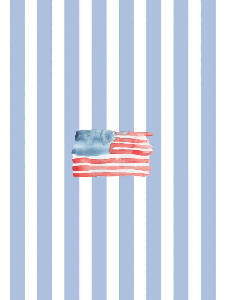 Watercolor American Flag by Jolly and Dash — canvas wall art