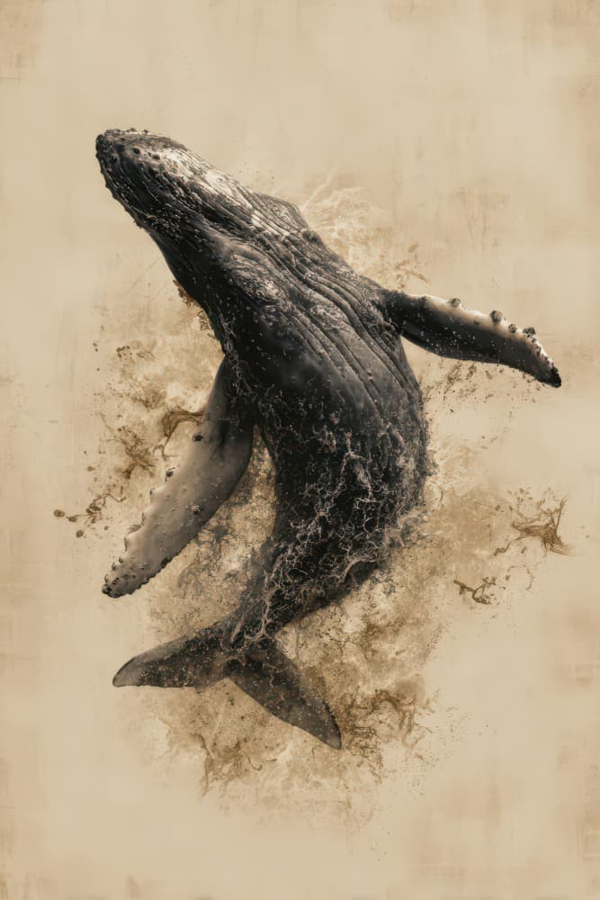 Breaching Humpback Power by Rafal Kulik — canvas wall art