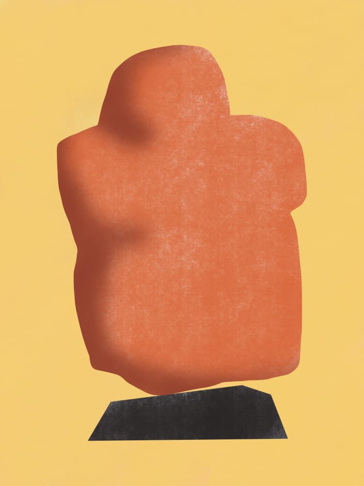 Abstract Orange Figure by Little Dean — canvas wall art