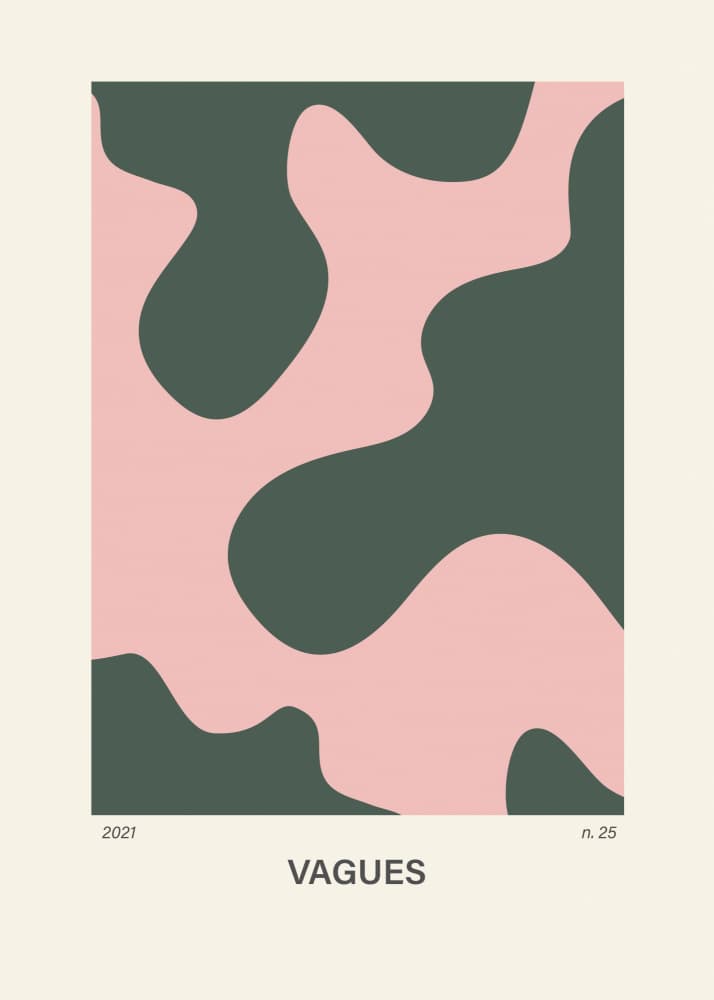 Pink Green Organic Waves by Paperago — canvas wall art