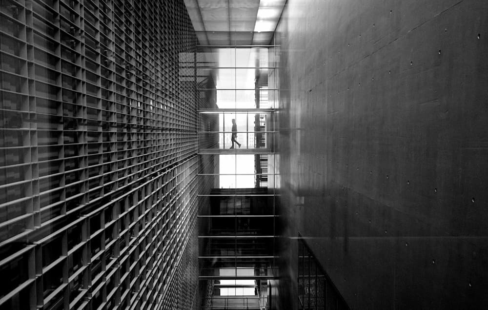 Modern Architectural Passage by Magdalena Roeseler — canvas wall art