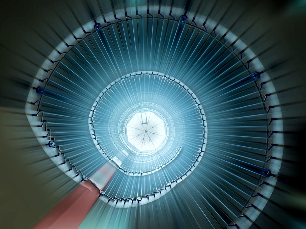 Infinite Blue Staircase by Erhard Batzdorf — canvas wall art