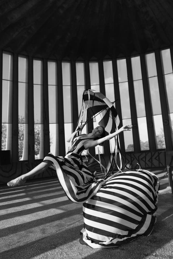 Floating Striped Dancer by Yoram GIL — canvas wall art