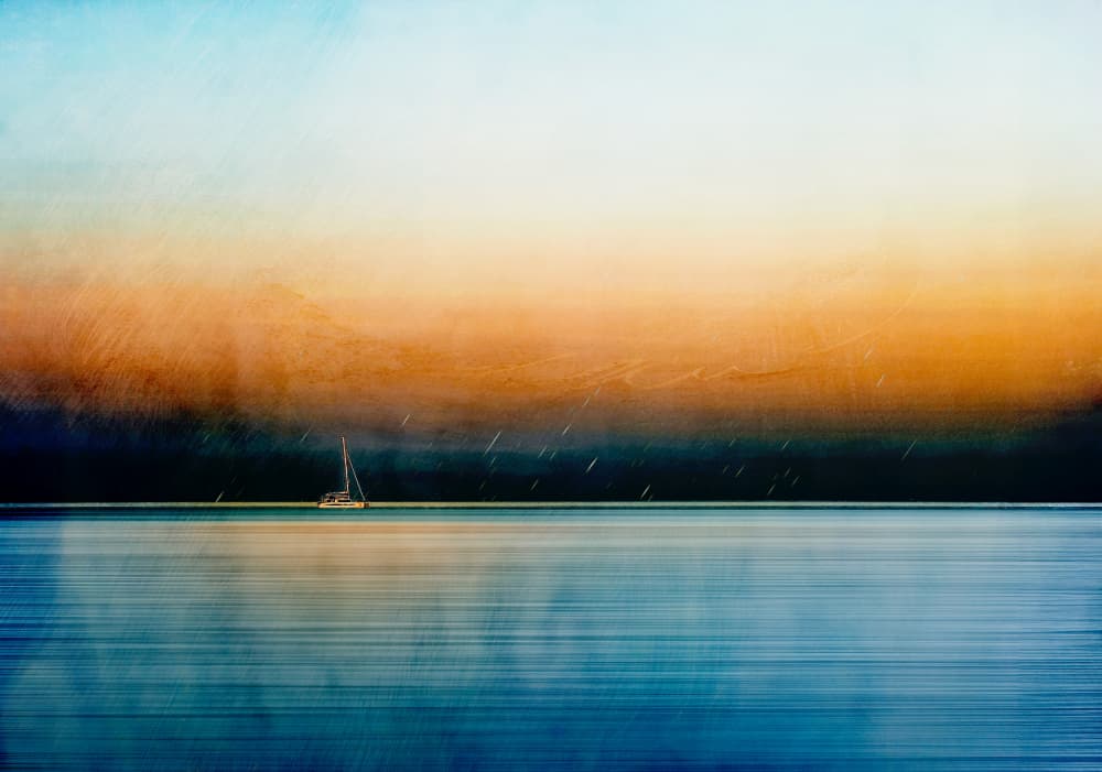 Minimal Sailboat Horizon by Carmine Chiriacò — canvas wall art