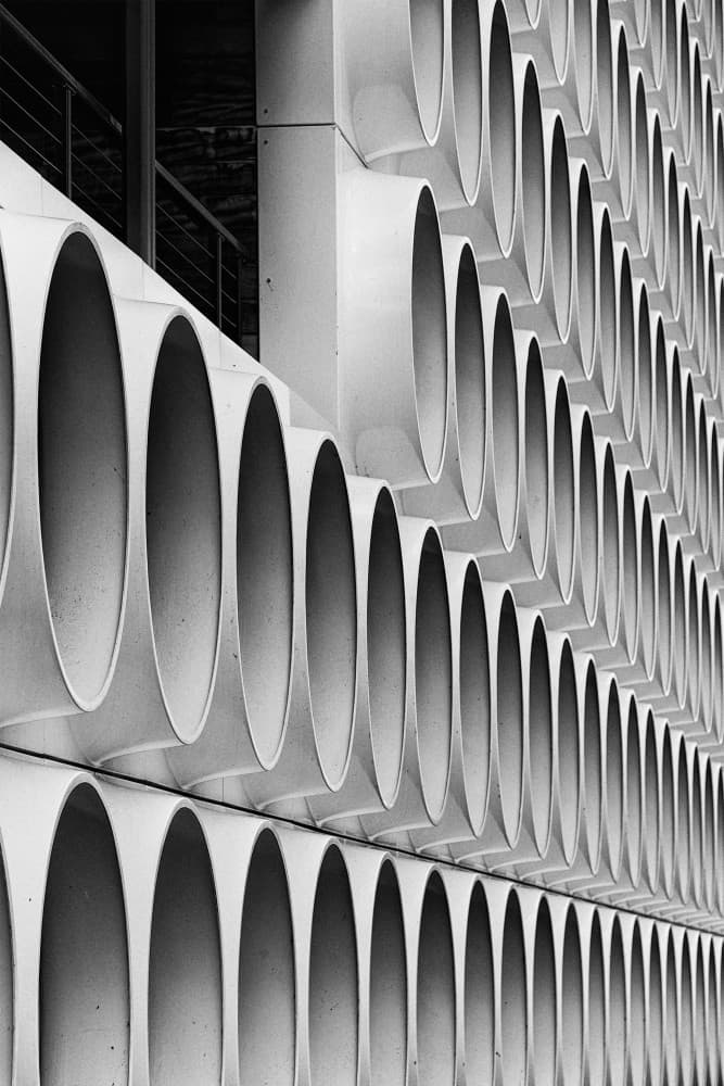 Abstract Facade Curves by Jef Van den Houte — canvas wall art