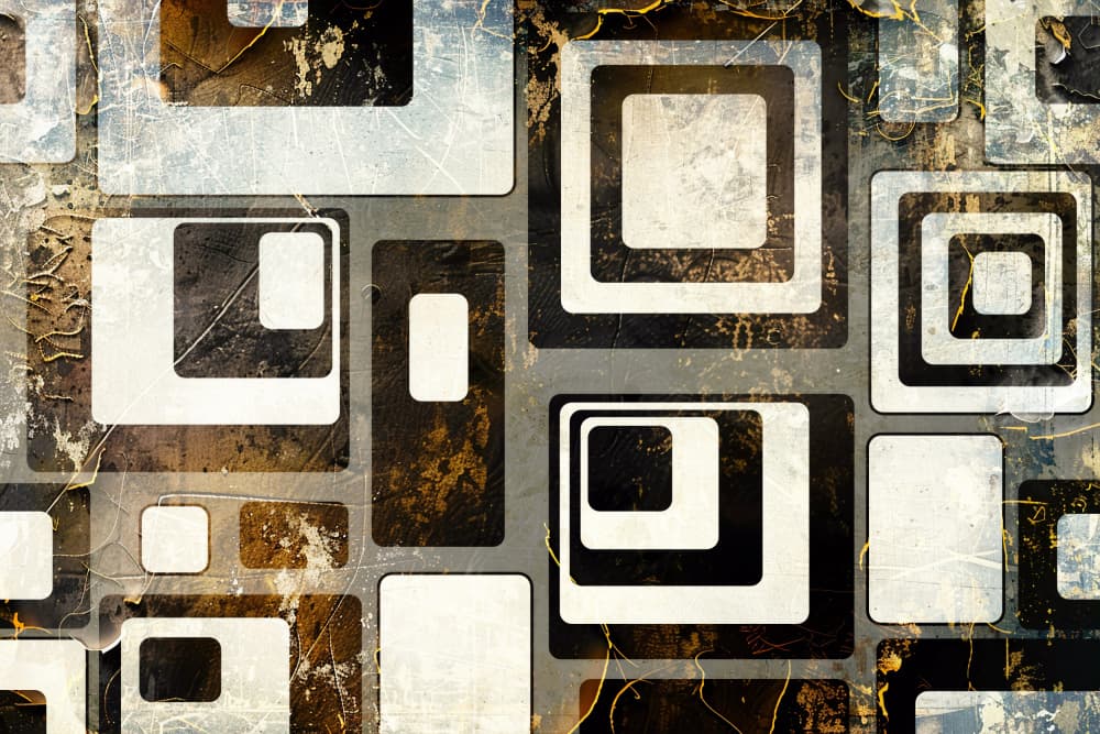 Distressed Geometric Squares by Rafal Kulik — canvas wall art