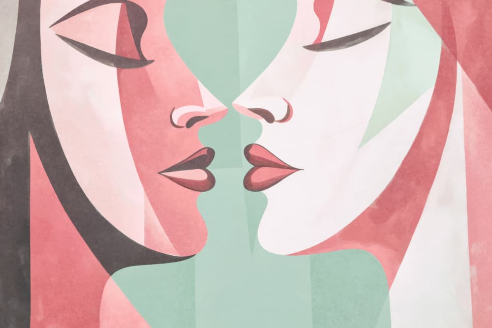 Tender Abstract Kiss by Andrea Haase — canvas wall art