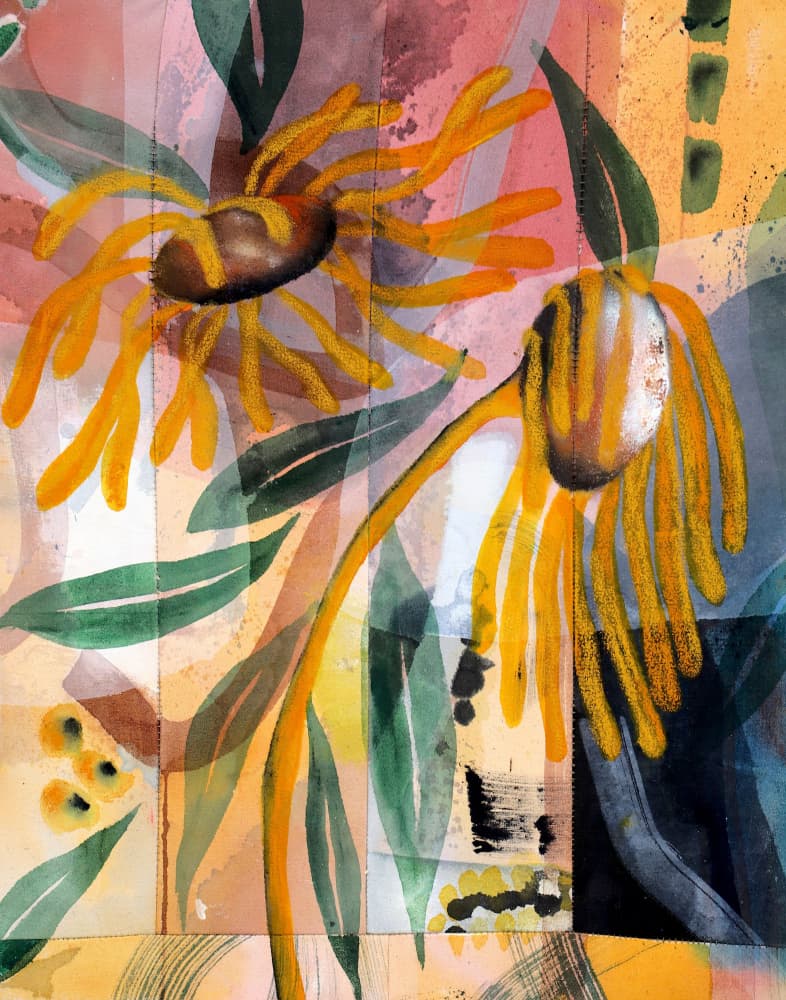 Vibrant Yellow Botanicals by POOVI ART — canvas wall art