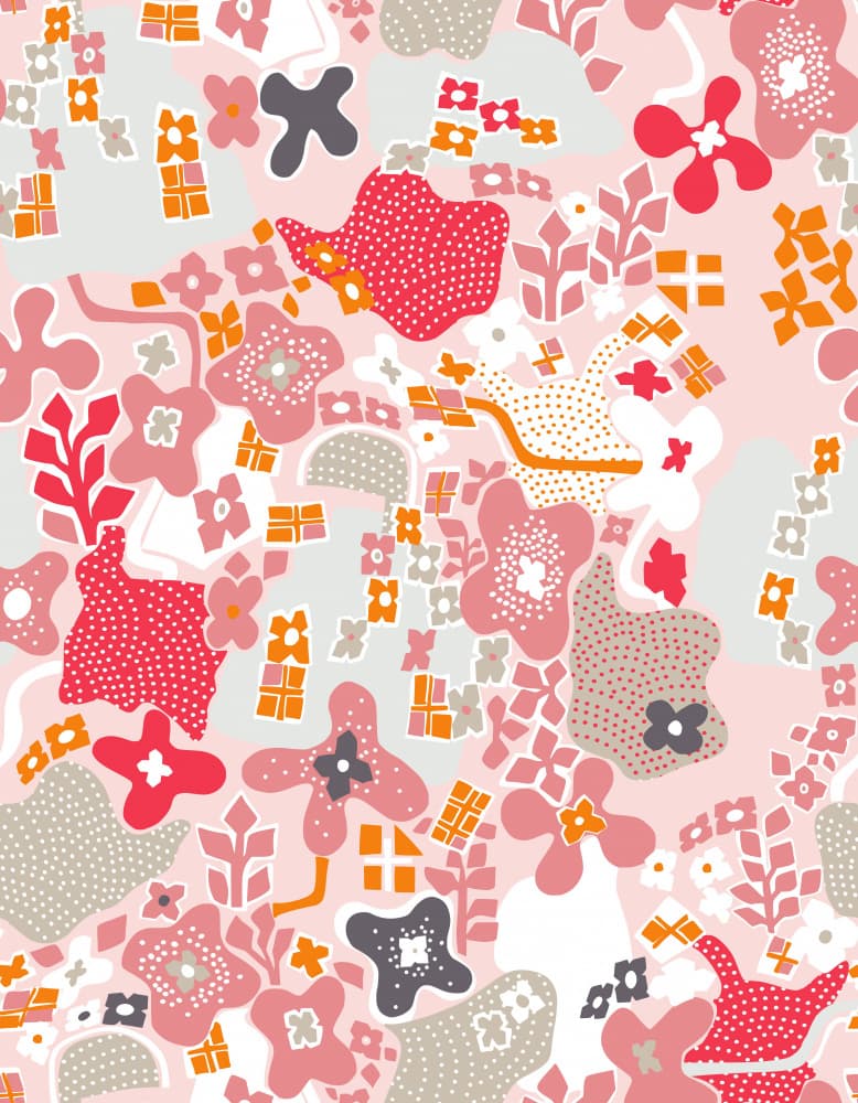 Playful Pink Botanicals by Annick — canvas wall art
