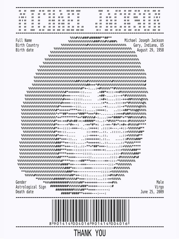 Pop Icon ASCII Art by Doa Project — canvas wall art