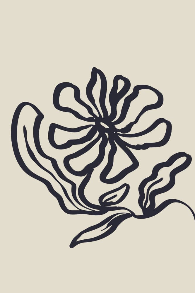 Organic Line Bloom by Anna Rose — canvas wall art