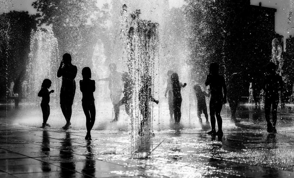 Joyful Fountain Play by Merthan Kortan — canvas wall art