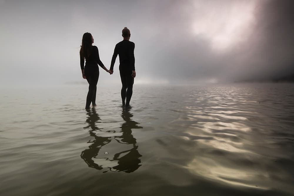 Misty Lake Embrace by Leszek Paradowski — canvas wall art