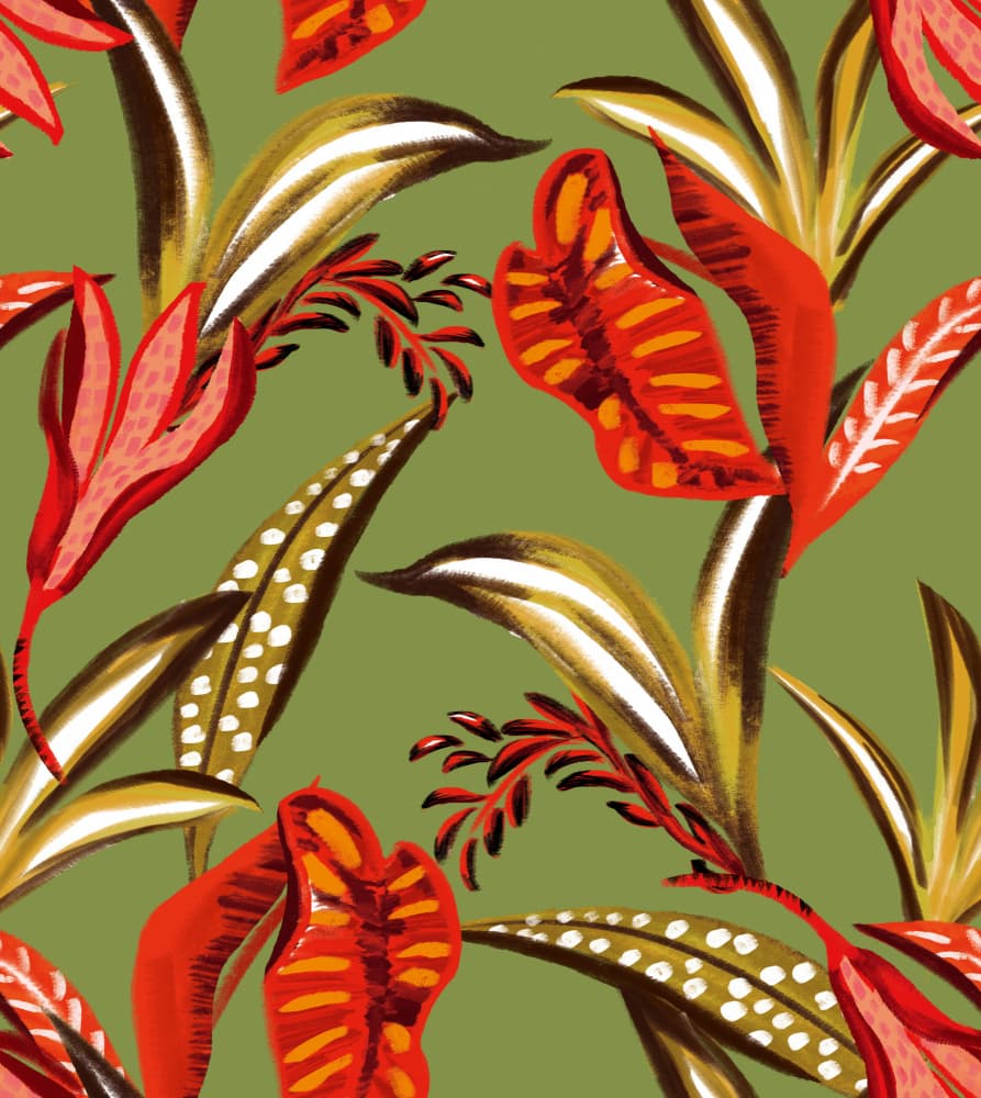 Vibrant Tropical Foliage by Pecilia Mariano — canvas wall art